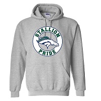 ADULT - Unisex Pullover Hooded Sweatshirt (Stallion Pride) - Sport Grey